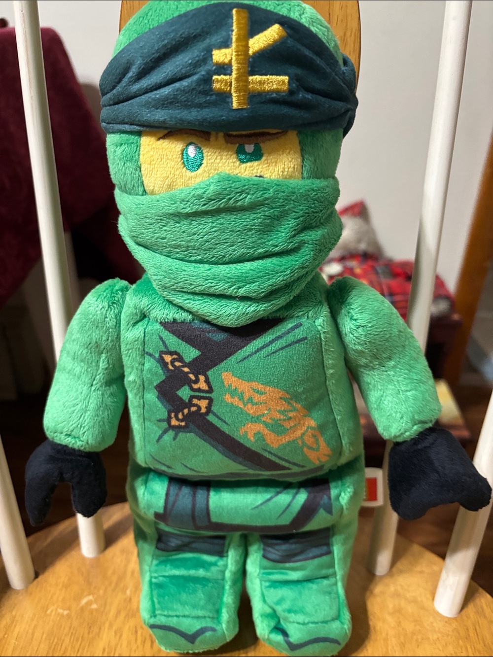Lego Green Ninjago Plush Ninja with Black and Yellow Accents